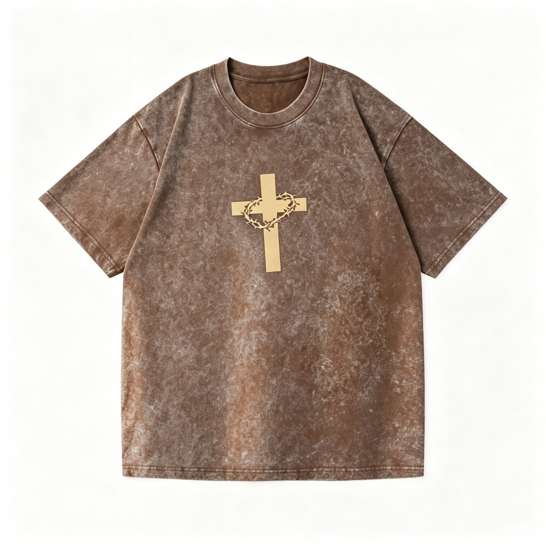 Washed Cross Thorn Crown Short Sleeve