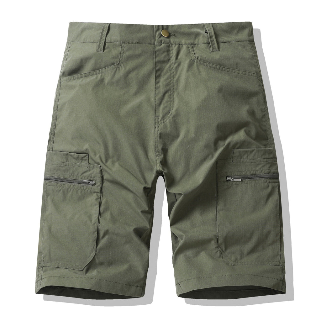 Men's Big & Tall Hiking Cargo Shorts – Zippered Pockets, Breathable & Casual, Elastic Waistband