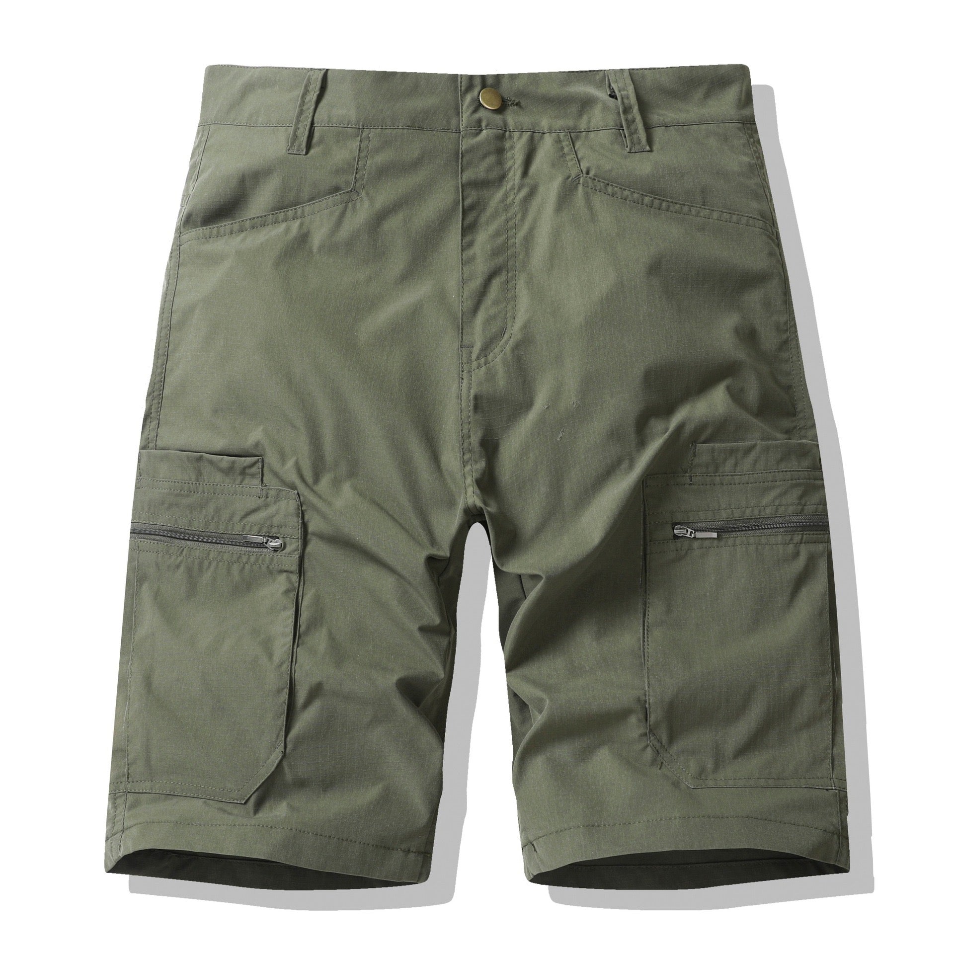 Men's Big & Tall Hiking Cargo Shorts – Zippered Pockets, Breathable & Casual, Elastic Waistband