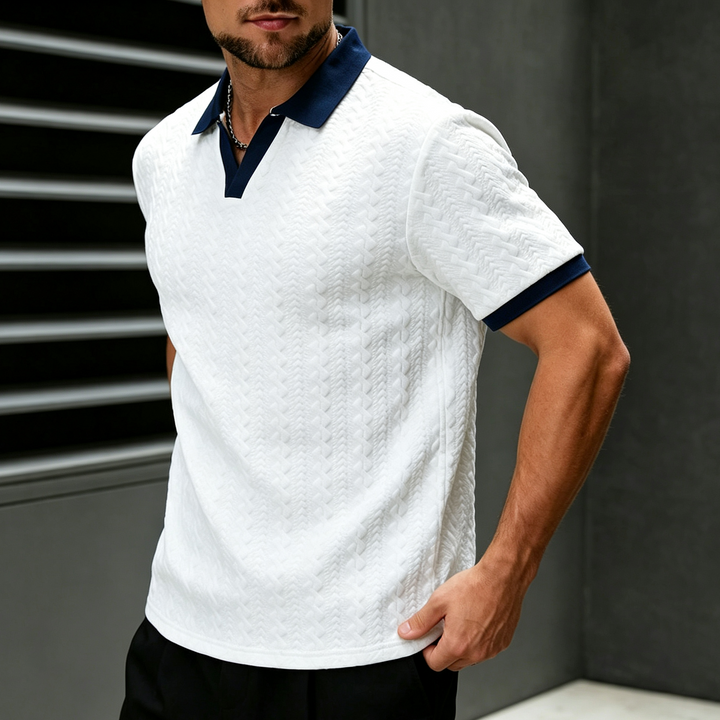Casual Knitted Short-Sleeve Polo Shirt