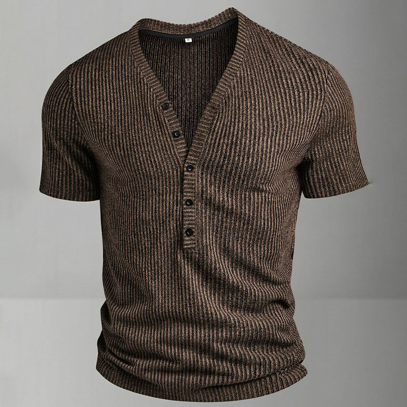 Short-sleeve V-neck polo shirt