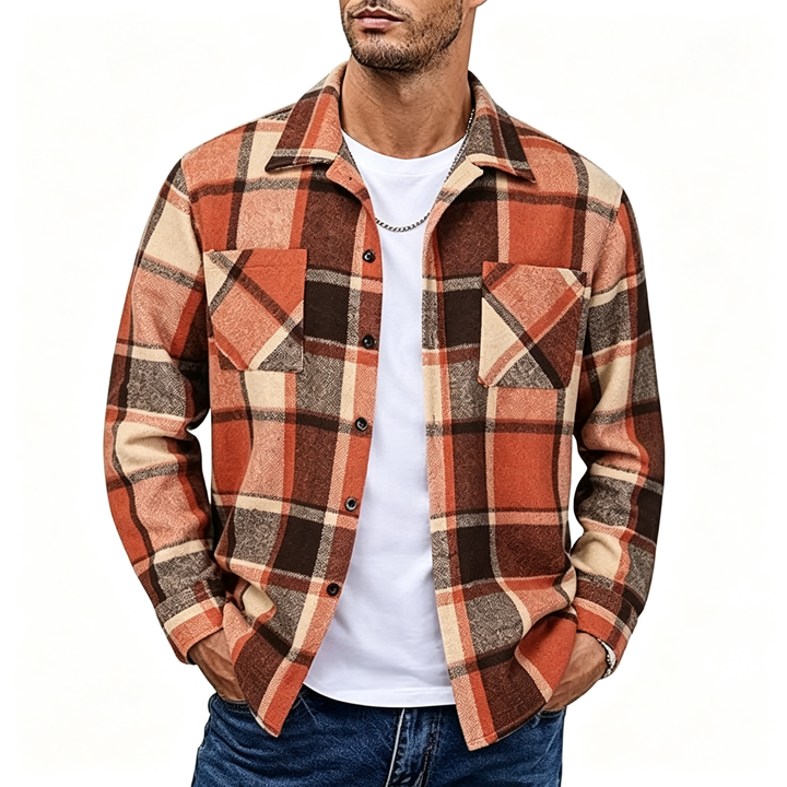 Plaid Long Sleeve Button Down Shirt Jacket