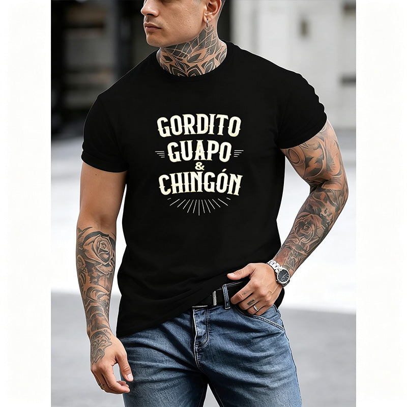 Printed Letter Pure Cotton T-Shirt