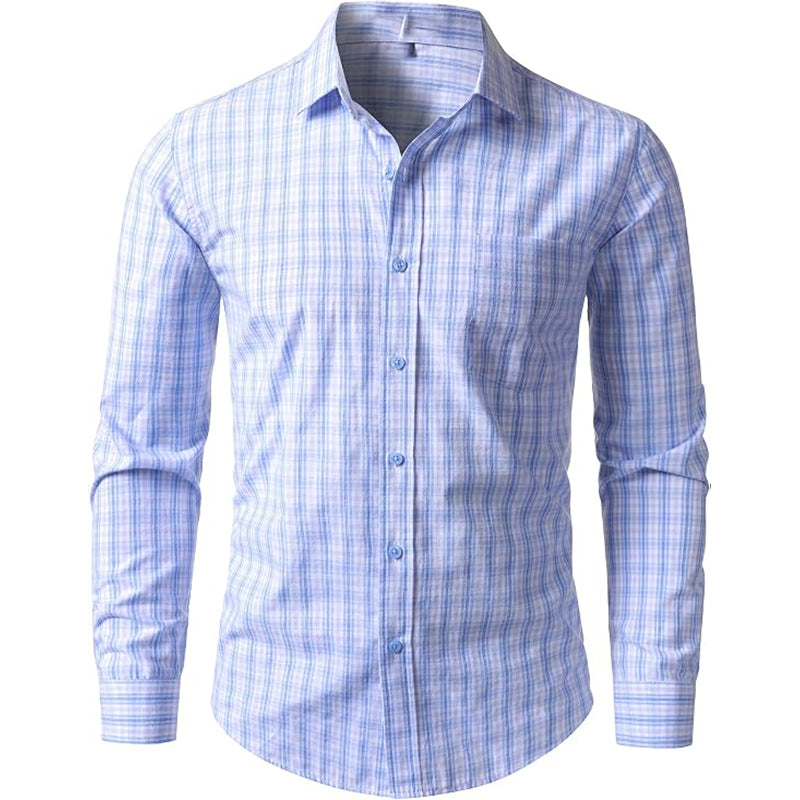 Classic Plaid Long Sleeve Shirt For Men