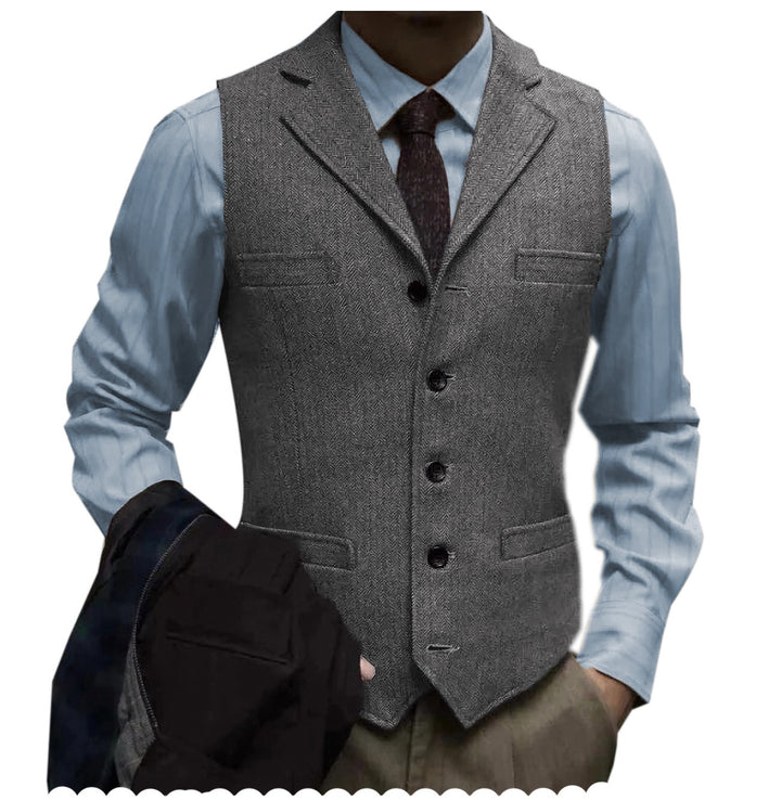 herringbone tweed suit vest