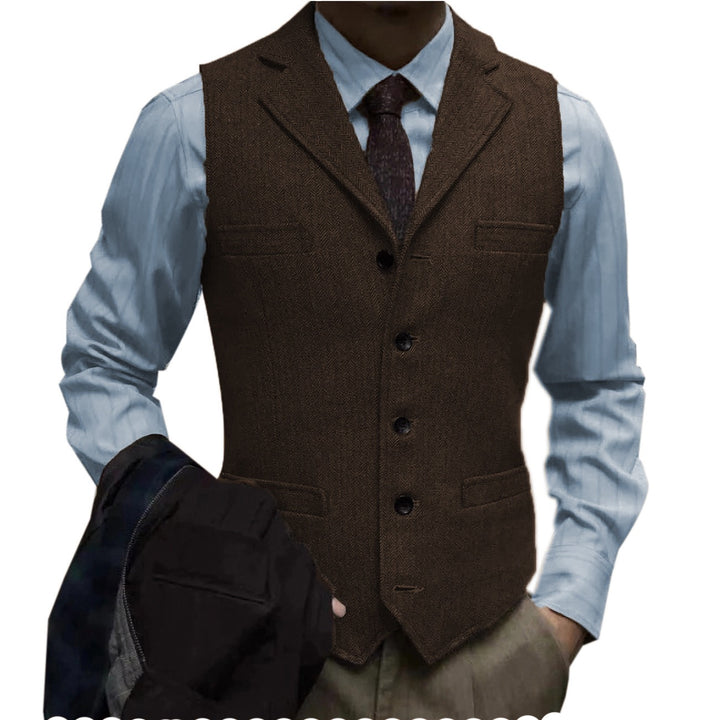 herringbone tweed suit vest