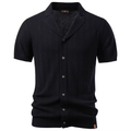 Business Casual Knit Button-Down Shirt