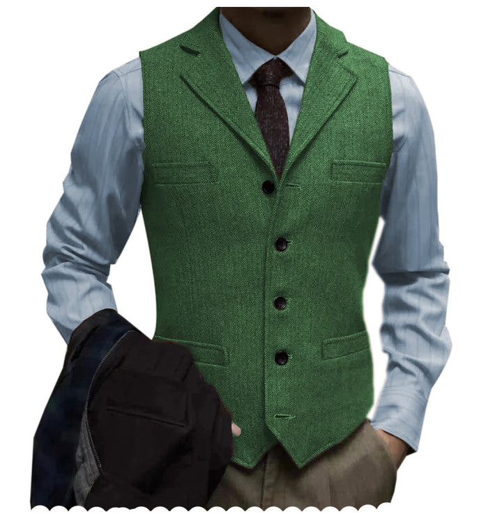 herringbone tweed suit vest