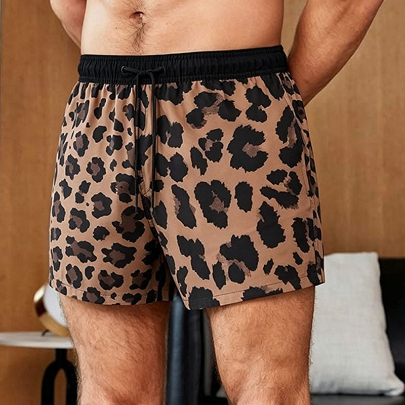 Men's leopard-print shorts