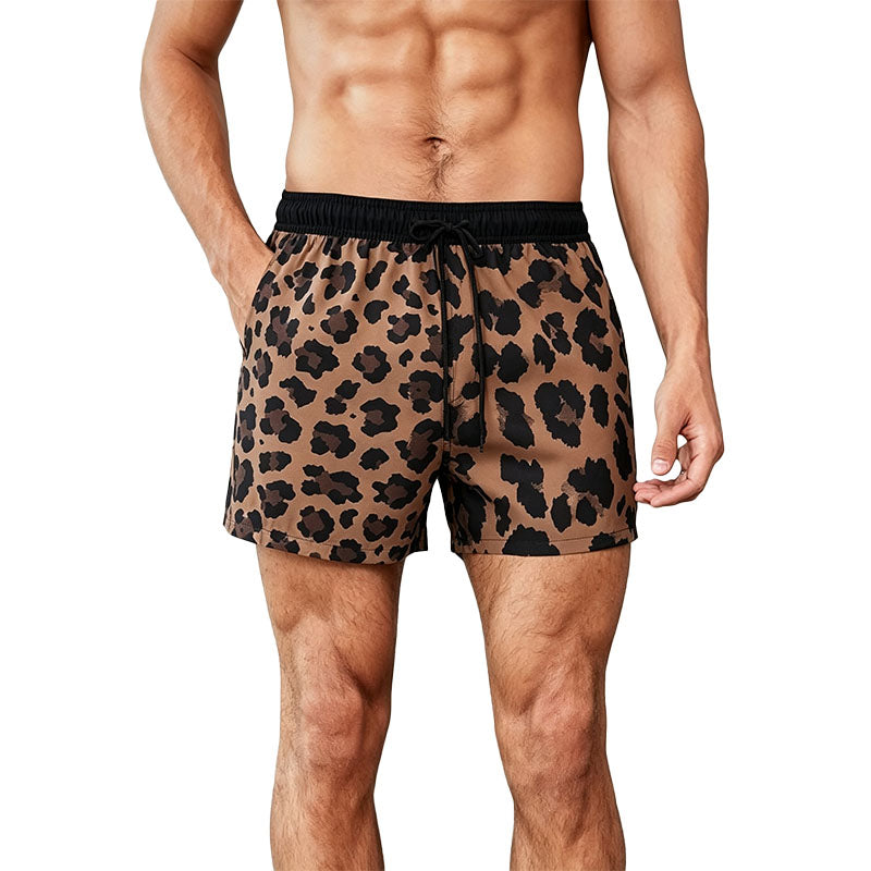 Men's leopard-print shorts