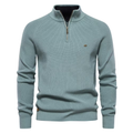 Men's Cotton Zipper Knit Sweater