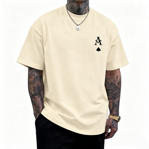 Ace Spade Graphic Men Oversized Tee