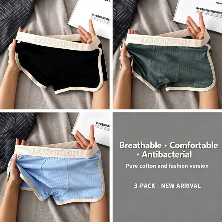 Color Splicing Mid‑Rise Boxer Brief Shorts