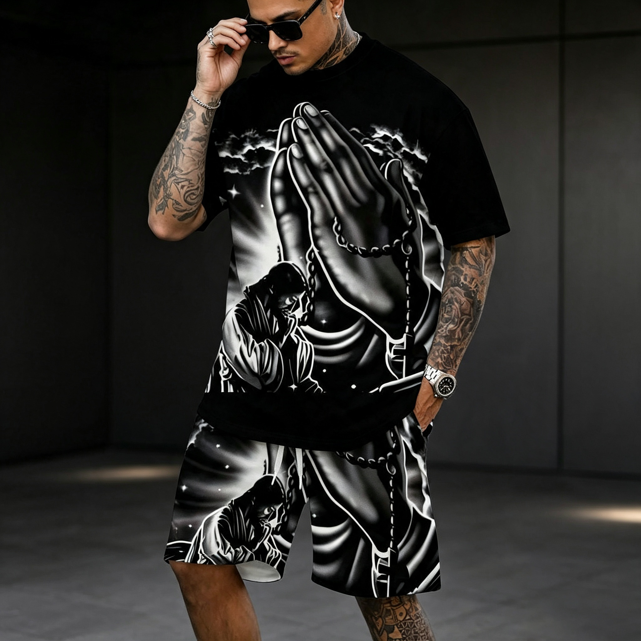 Men Praying Hands 2Piece Set