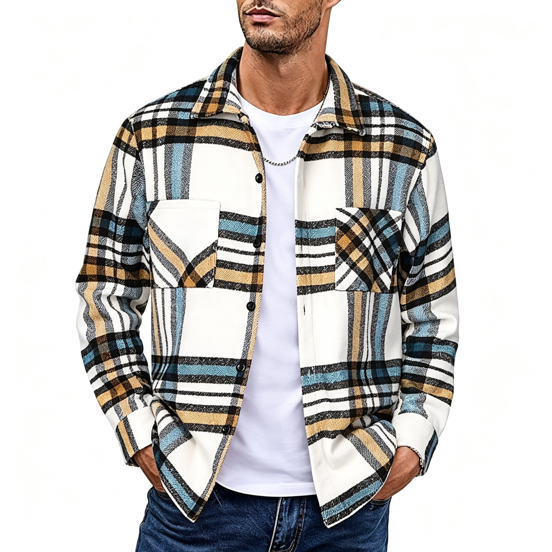 Plaid Long Sleeve Button Down Shirt Jacket