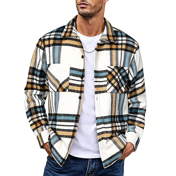 Plaid Long Sleeve Button Down Shirt Jacket