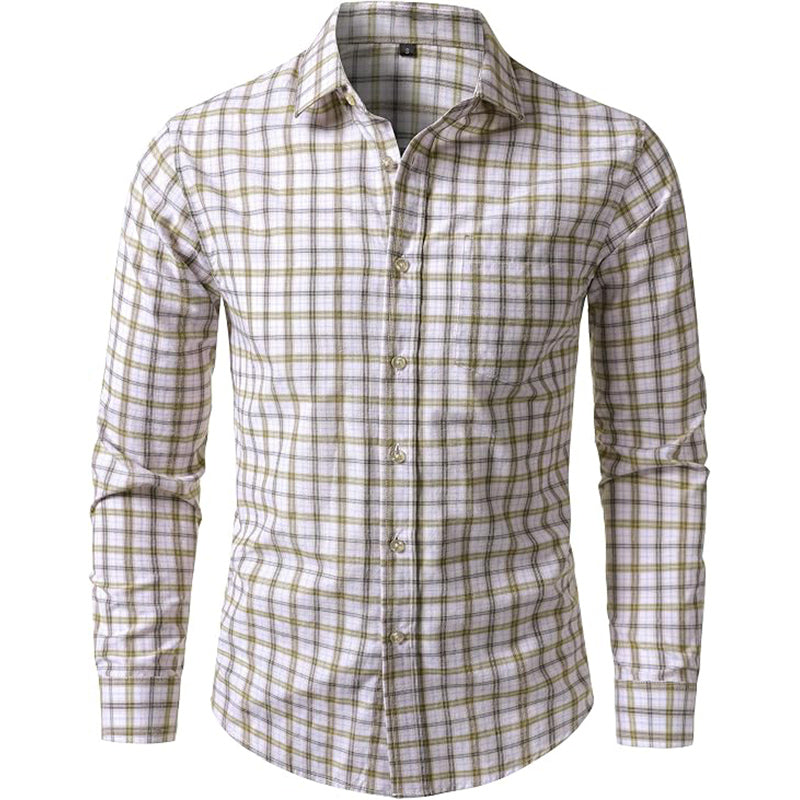 Classic Plaid Long Sleeve Shirt For Men