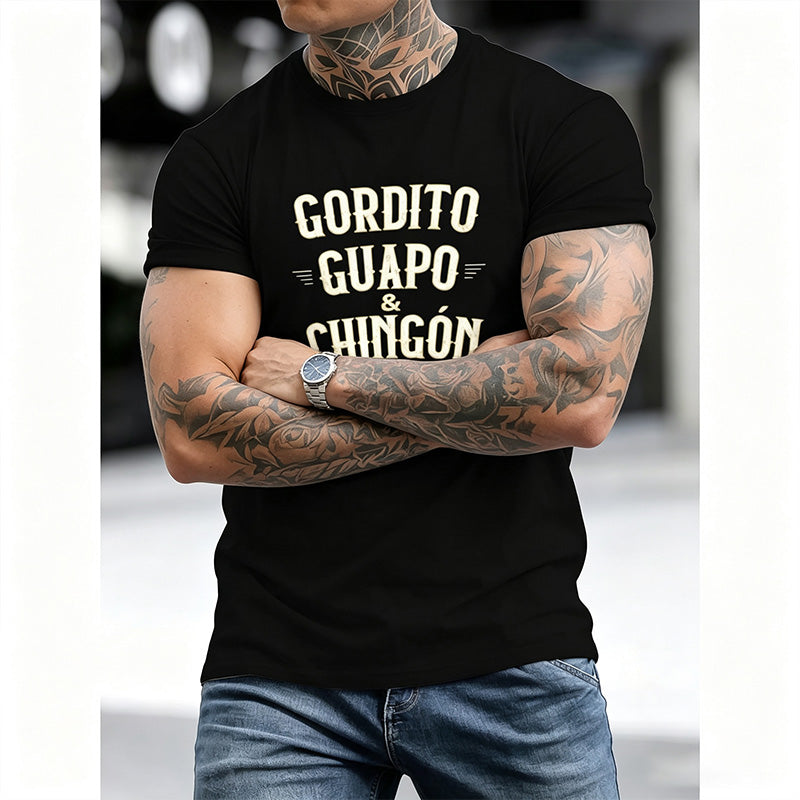 Printed Letter Pure Cotton T-Shirt