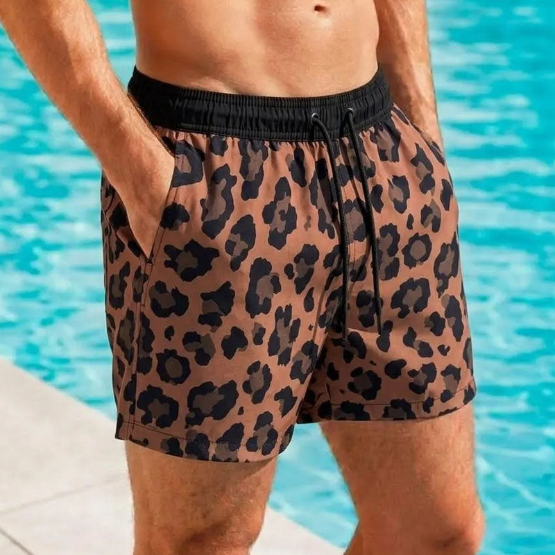 Men's leopard-print shorts