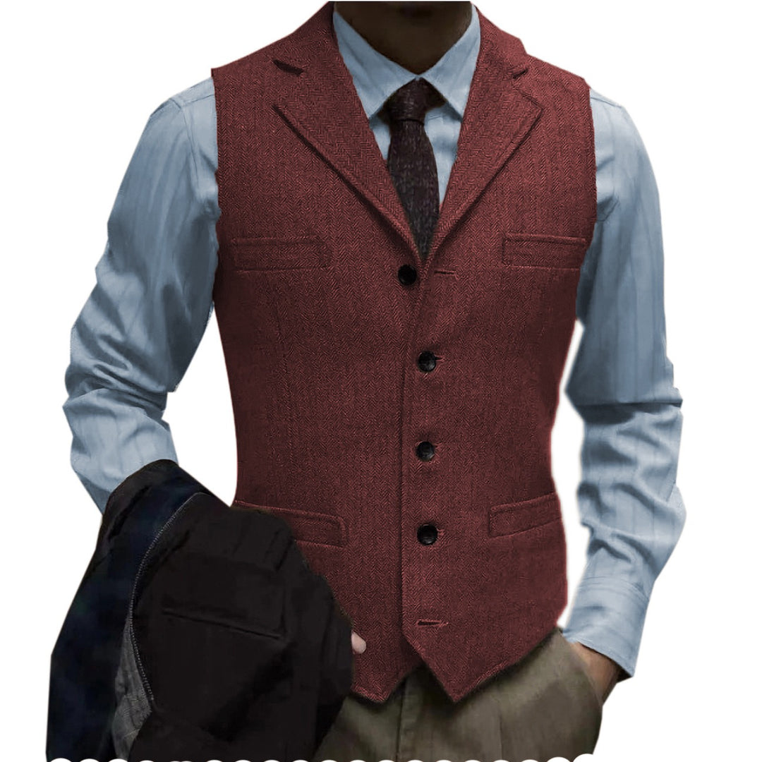 herringbone tweed suit vest
