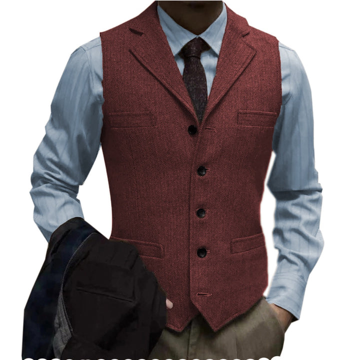 herringbone tweed suit vest