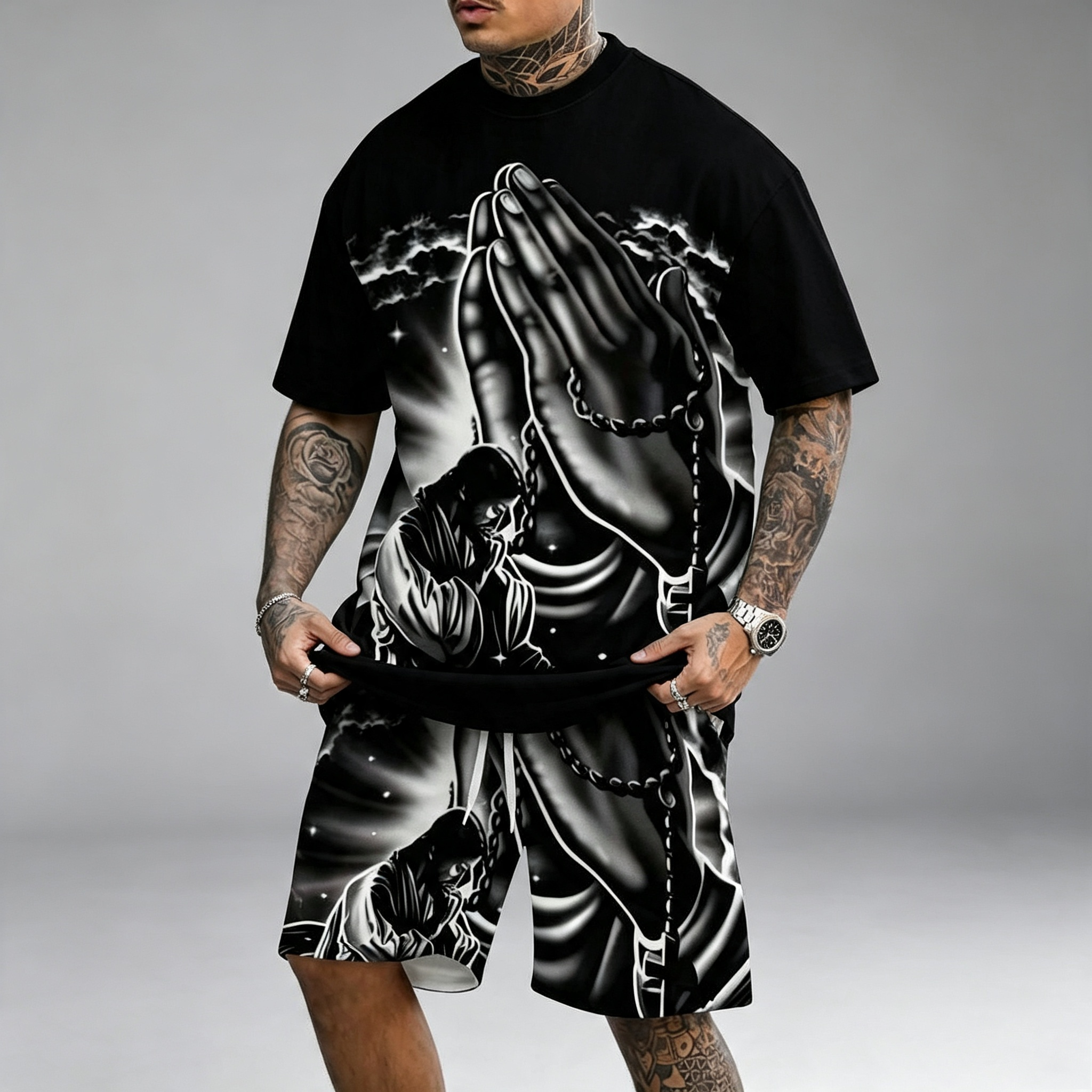 Men Praying Hands 2Piece Set