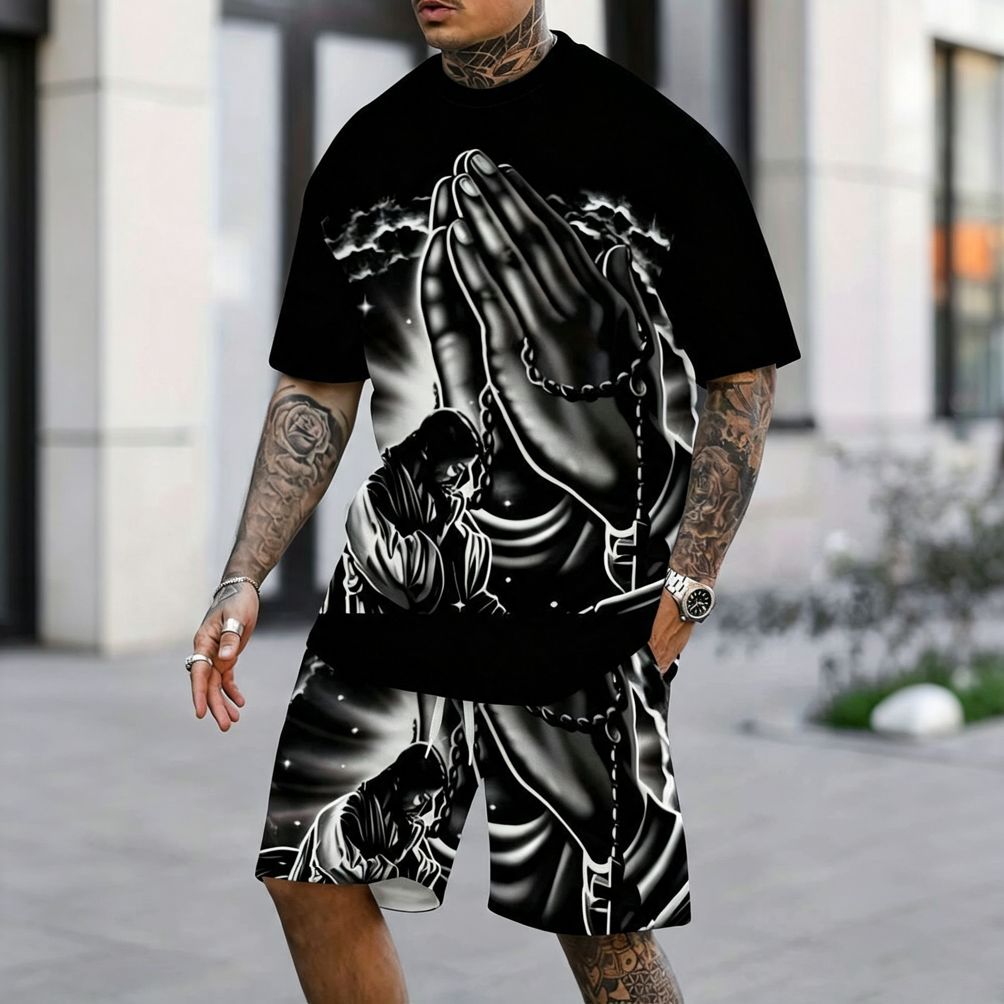 Men Praying Hands 2Piece Set