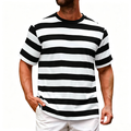 Men Striped 3D Print Short Sleeve Tee