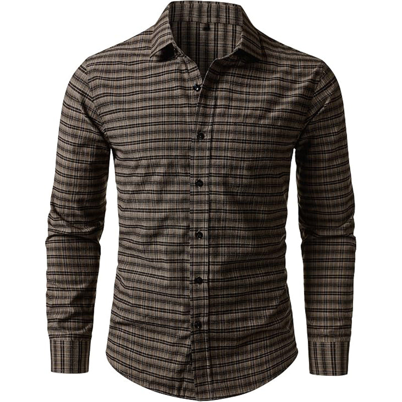 Classic Plaid Long Sleeve Shirt For Men