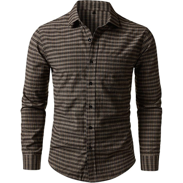 Classic Plaid Long Sleeve Shirt For Men