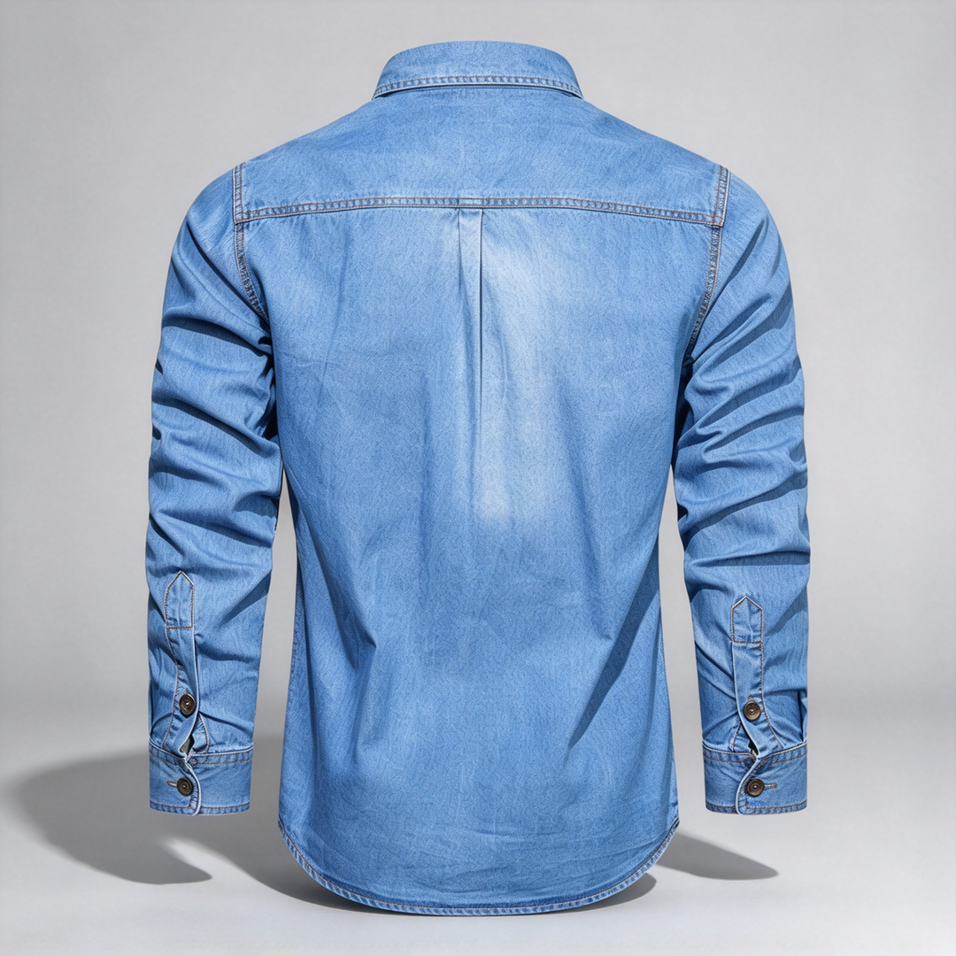 Vintage Multi Pocket Thin Cotton Denim Work Shirt