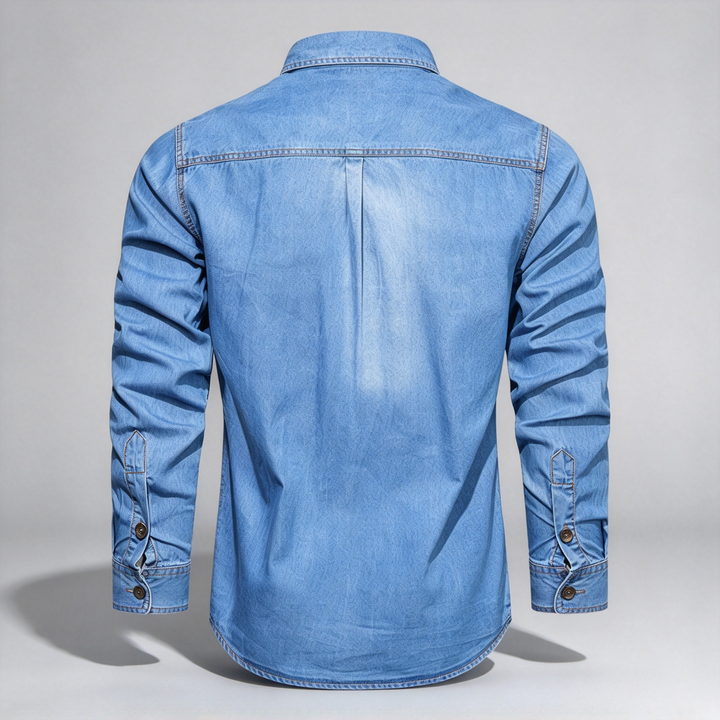 Vintage Multi Pocket Thin Cotton Denim Work Shirt