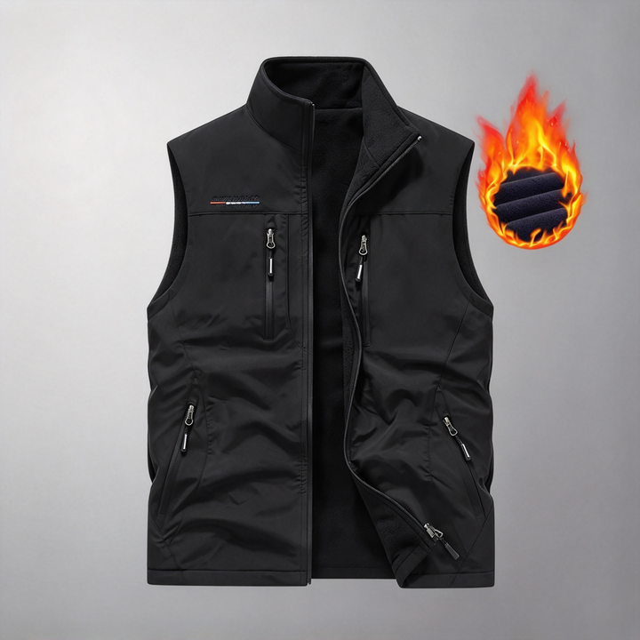 Men Fall Winter Reversible Fleece Lined Vest