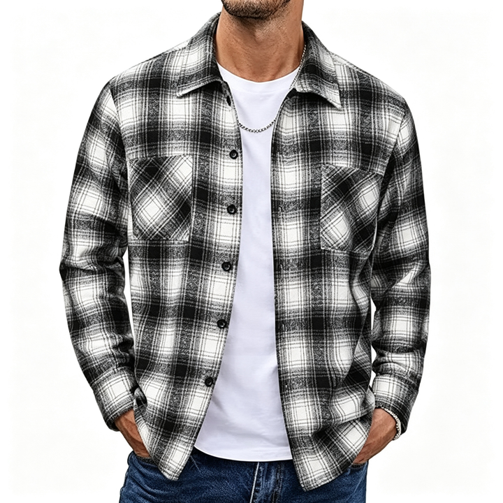 Plaid Long Sleeve Button Down Shirt Jacket