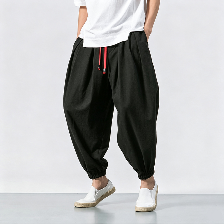 Loose Wide Leg Elastic Cuff Harem Pants