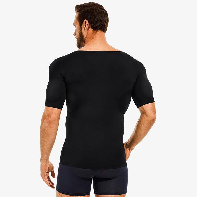Men Body Shaper Padded Muscle Shirt