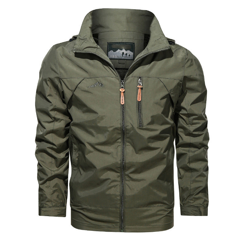 Men Outdoor Waterproof Hooded Hiking Jacket