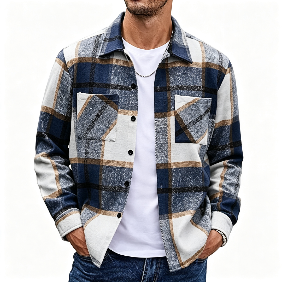Plaid Long Sleeve Button Down Shirt Jacket