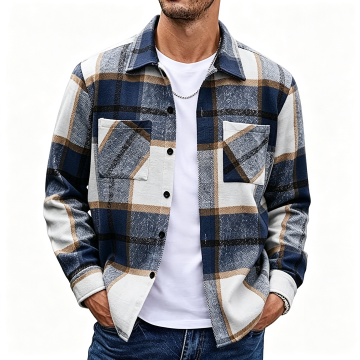 Plaid Long Sleeve Button Down Shirt Jacket