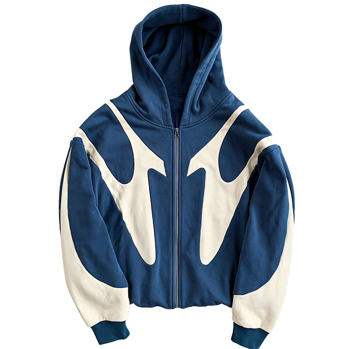 Streetwear Color Block Full Zip Hoodie