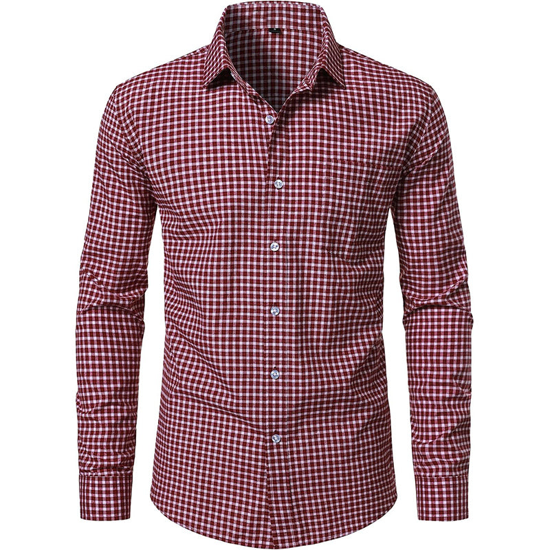 Classic Plaid Long Sleeve Shirt For Men