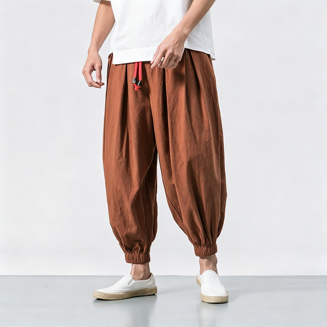 Loose Wide Leg Elastic Cuff Harem Pants