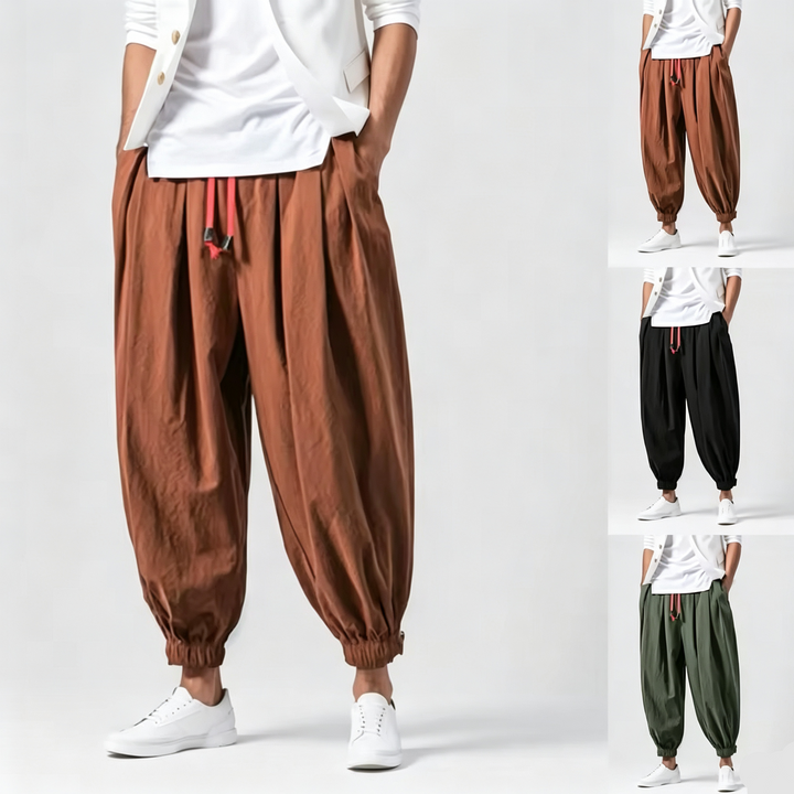 Loose Wide Leg Elastic Cuff Harem Pants