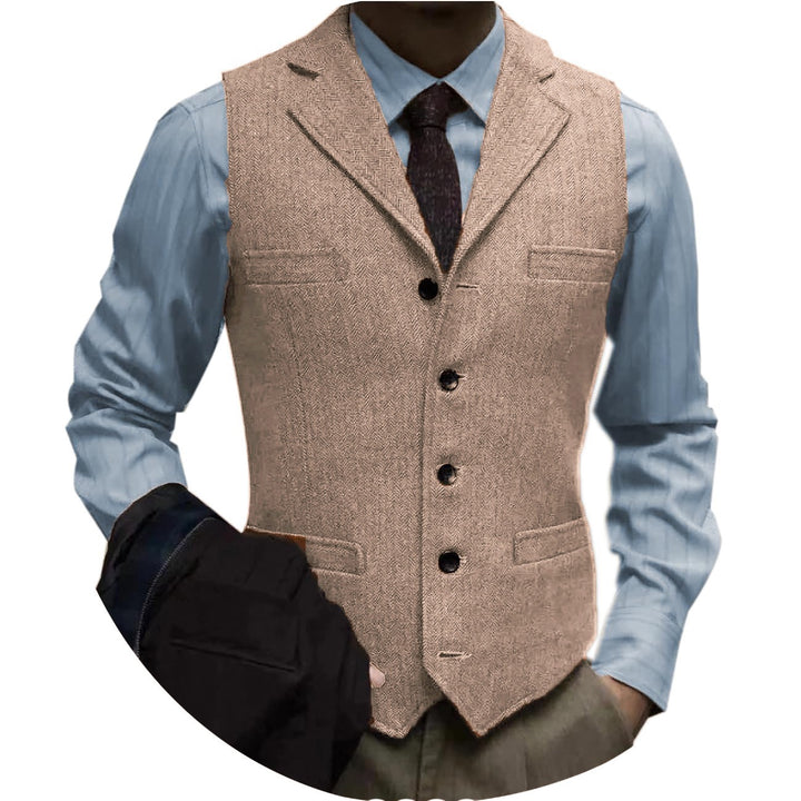herringbone tweed suit vest