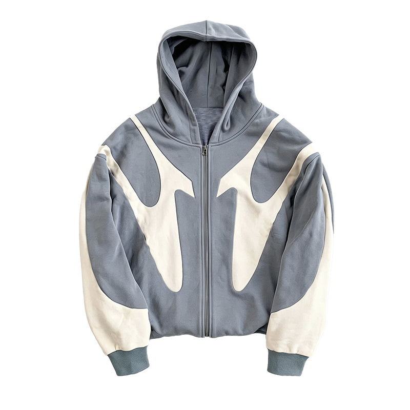 Streetwear Color Block Full Zip Hoodie
