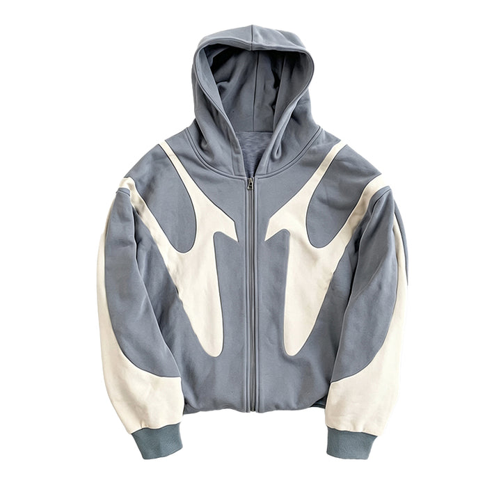 Streetwear Color Block Full Zip Hoodie