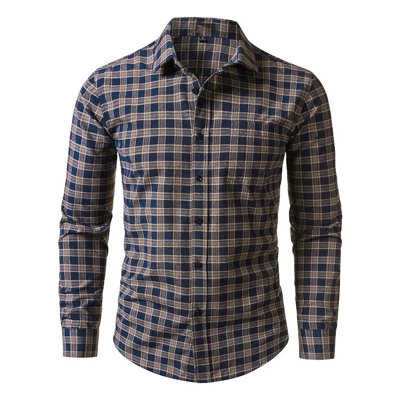 Classic Plaid Long Sleeve Shirt For Men