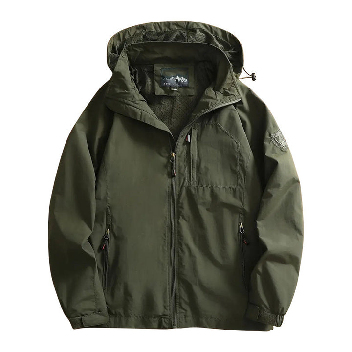 Men Outdoor Waterproof Hooded Hiking Jacket