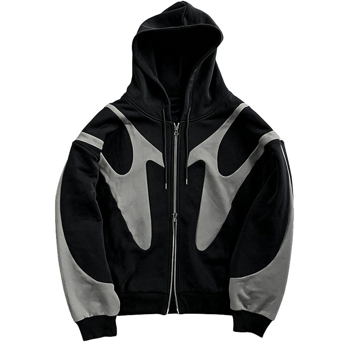 Streetwear Color Block Full Zip Hoodie