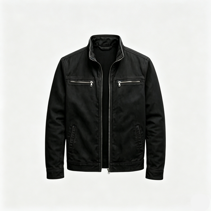 Vintage Washed Stand Collar Work Jacket